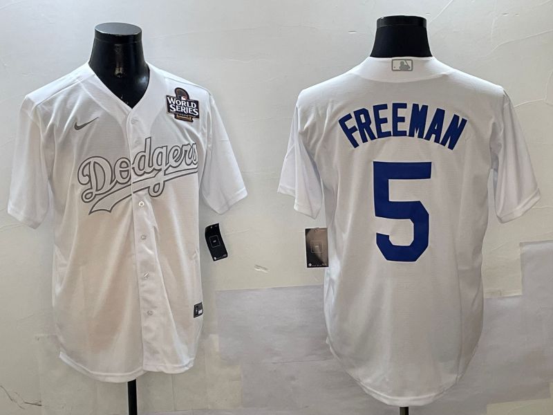 Men Los Angeles Dodgers #5 Freeman White Fashion Edition Game 2025 Nike MLB Jersey style 5->los angeles dodgers->MLB Jersey